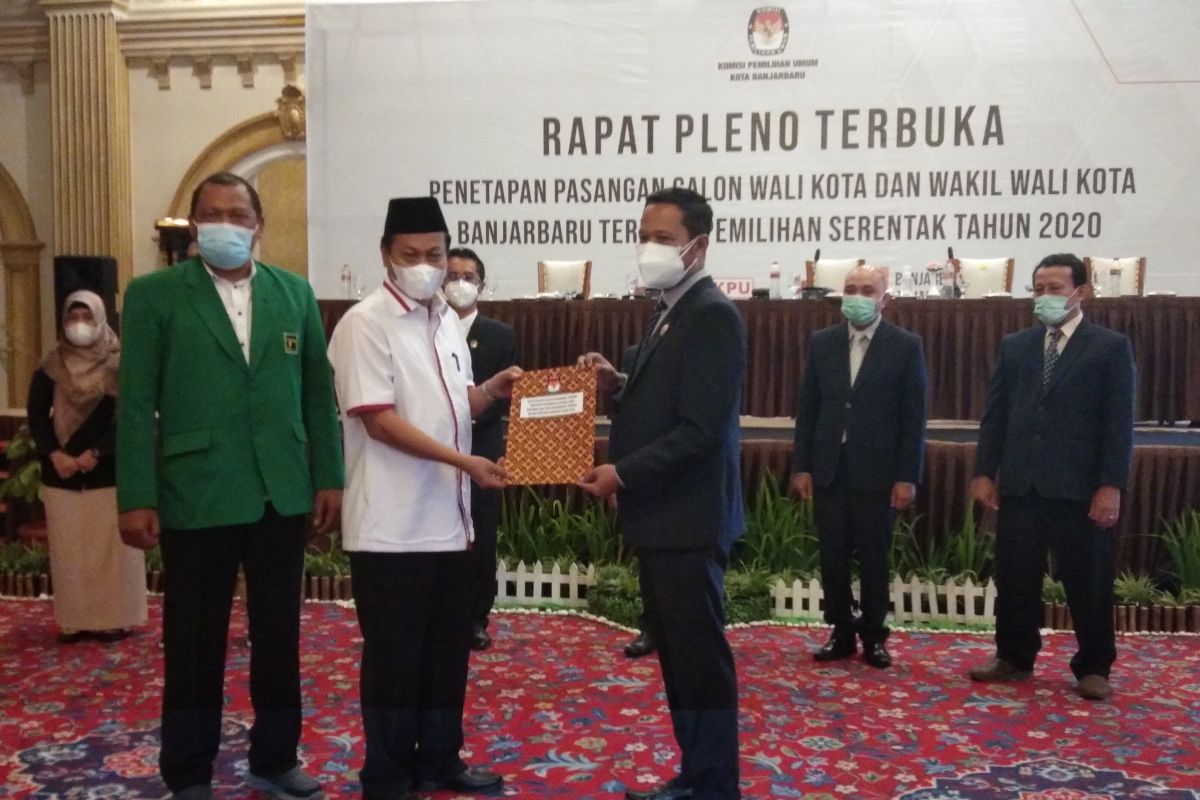 KPU tetapkan Aditya-Wartono wali kota dan wakil wali kota Banjarbaru