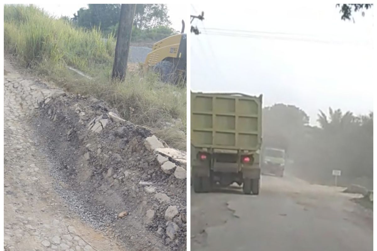 Warga keluhkan jalan protokol di Kecamatan Wampu Langkat hancur dan penuh debu