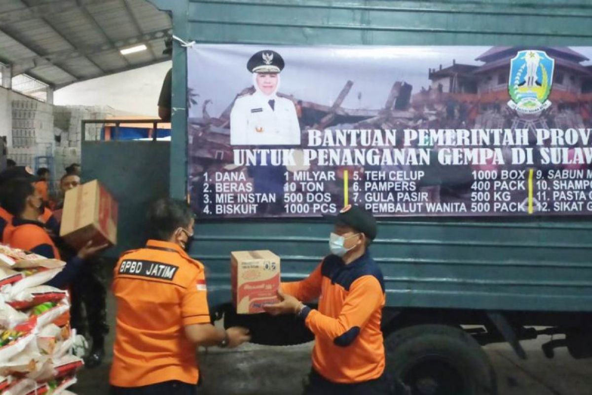 Pemprov Jawa Timur kirim bantuan ke Kalimantan Selatan dan Sulawesi Barat