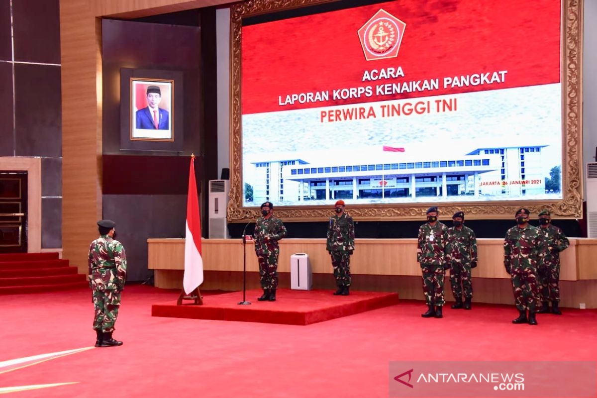 Panglima TNI terima laporan kenaikan pangkat 22 Perwira Tinggi TNI