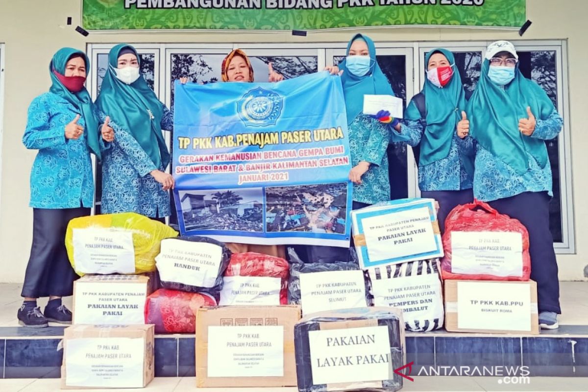 PKK PPU donasikan uang dan barang untuk korban bencana di Kalsel-Sulbar