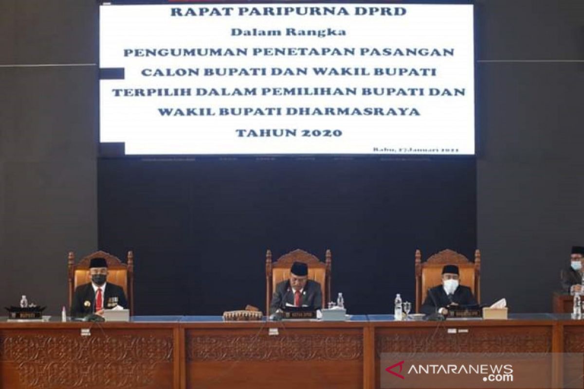 DPRD Dharmasraya umumkan penetapan bupati-wakil bupati terpilih