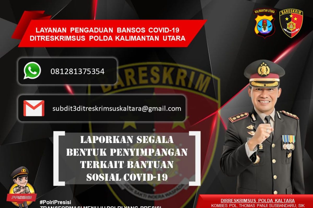 Polda Kaltara buka hotline pengaduan penyalahgunaan penyaluran bansos