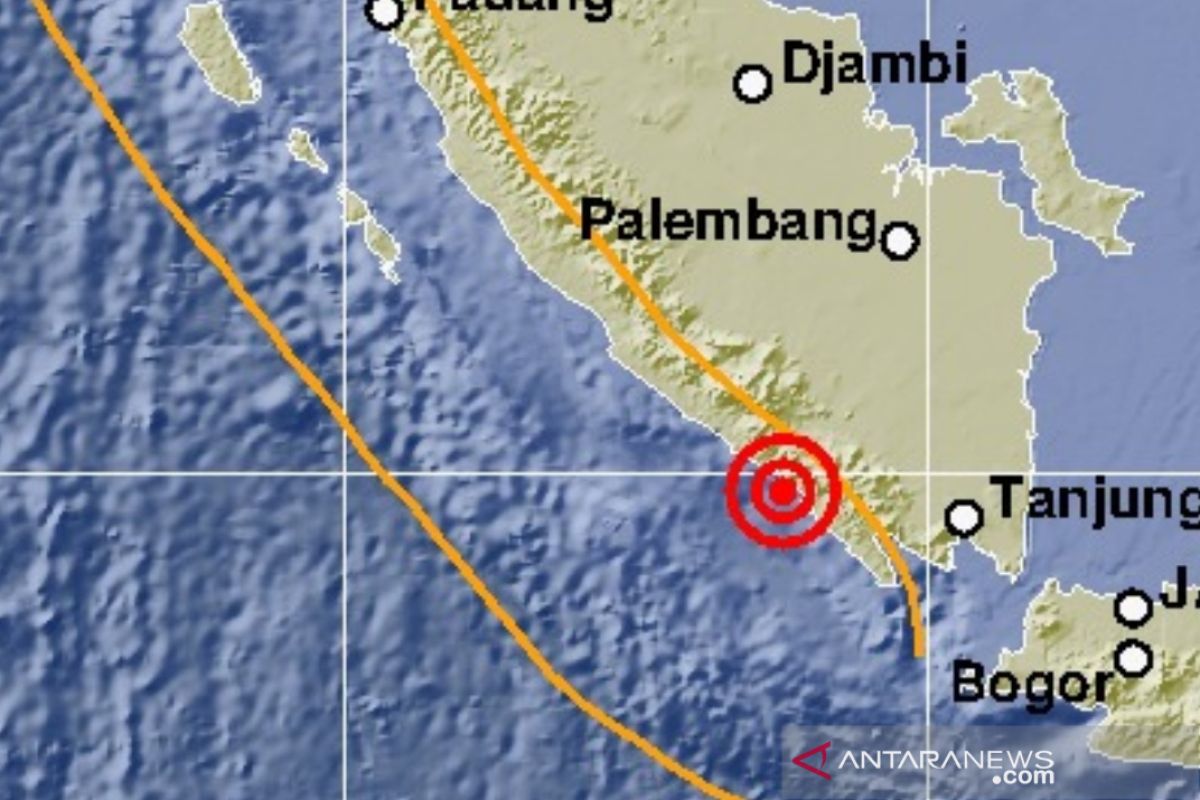 Gempa magnitudo 5,4  guncang Lampung