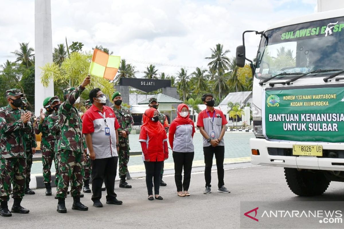 Danrem 133 Gorontalo lepas bantuan kemanusiaan untuk Sulawesi Barat
