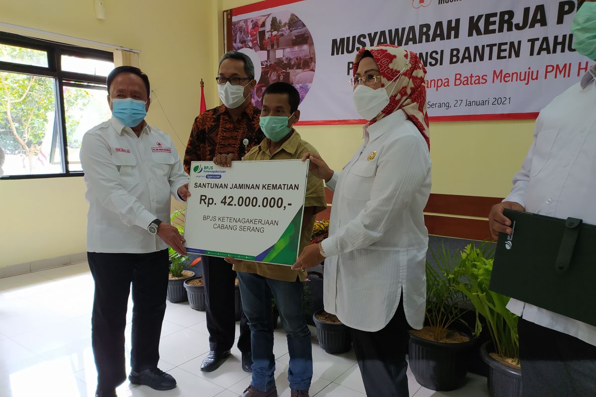 414 Relawan PMI Banten dapat perlindungan BPJAMSOSTEK