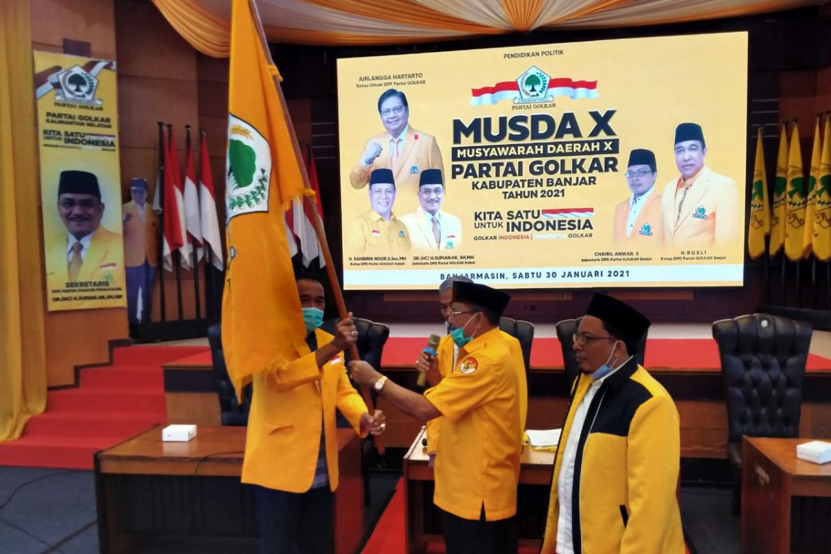 H Rusli kembali pimpin Golkar Kabupaten Banjar periode ketiga