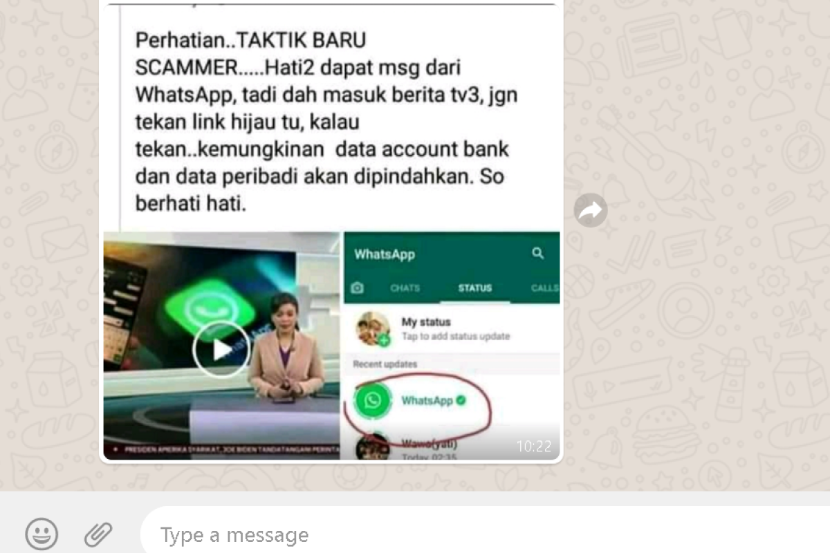 Pesan status WhatsApp bisa curi data pribadi? Ini faktanya