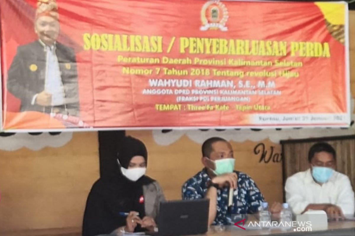 Anggota DPRD sosialisasikan gerakan revolusi hijau di Tapin