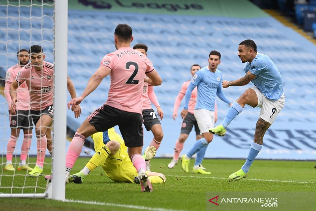 Gabriel Jesus kokohkan posisi Manchester City di puncak klasemen