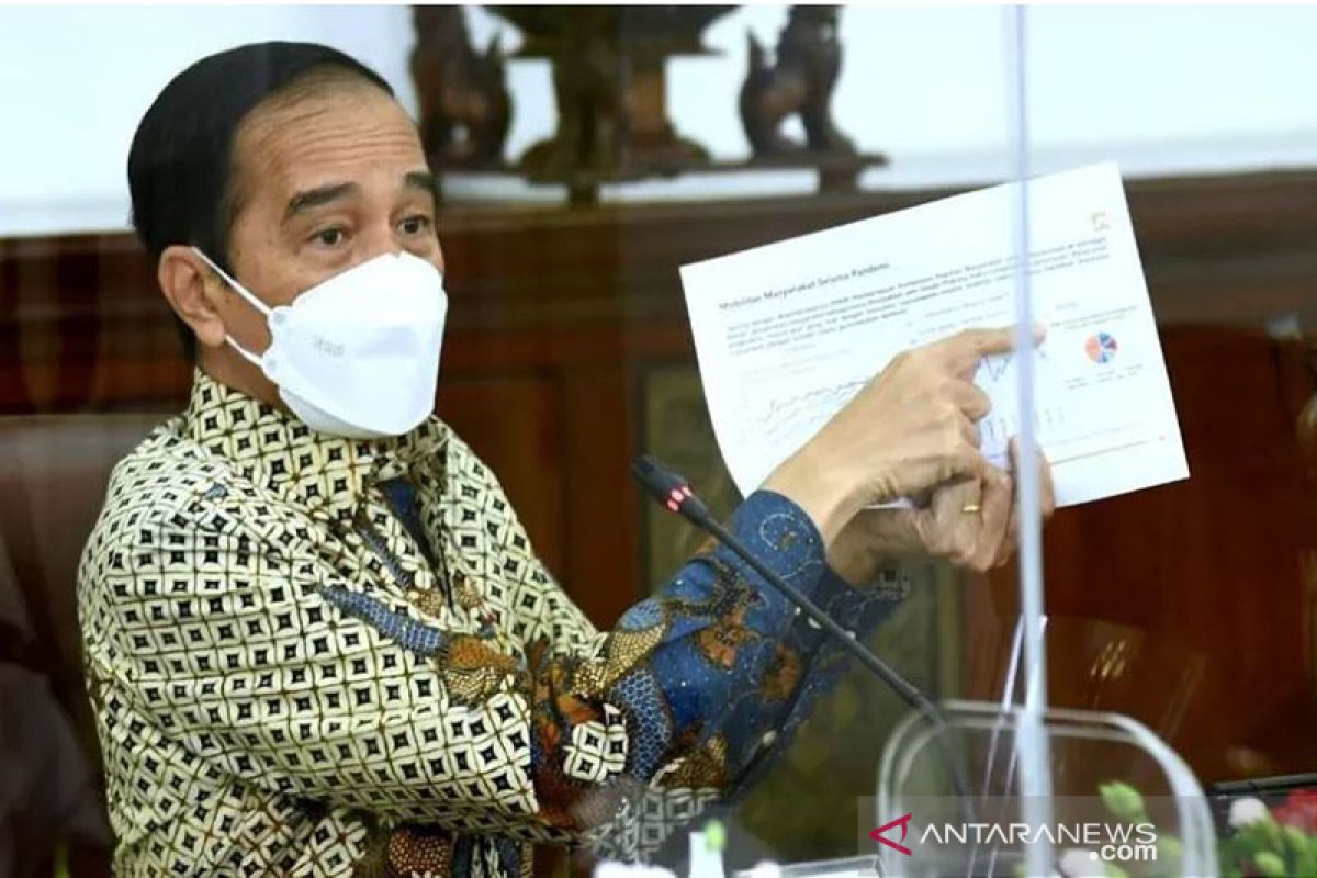 Presiden Jokowi sebut implementasi PPKM tak tegas dan tak konsisten
