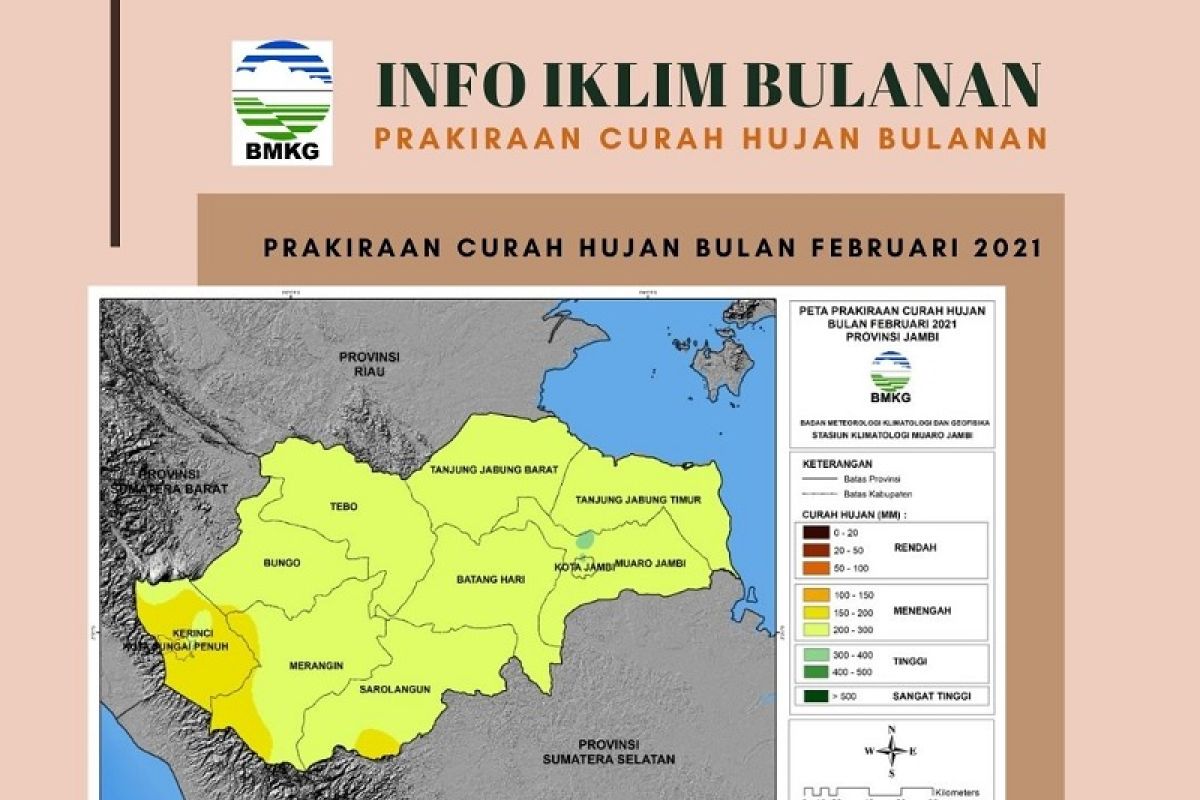 Prakiraan Curah Hujan pada Februari 2021