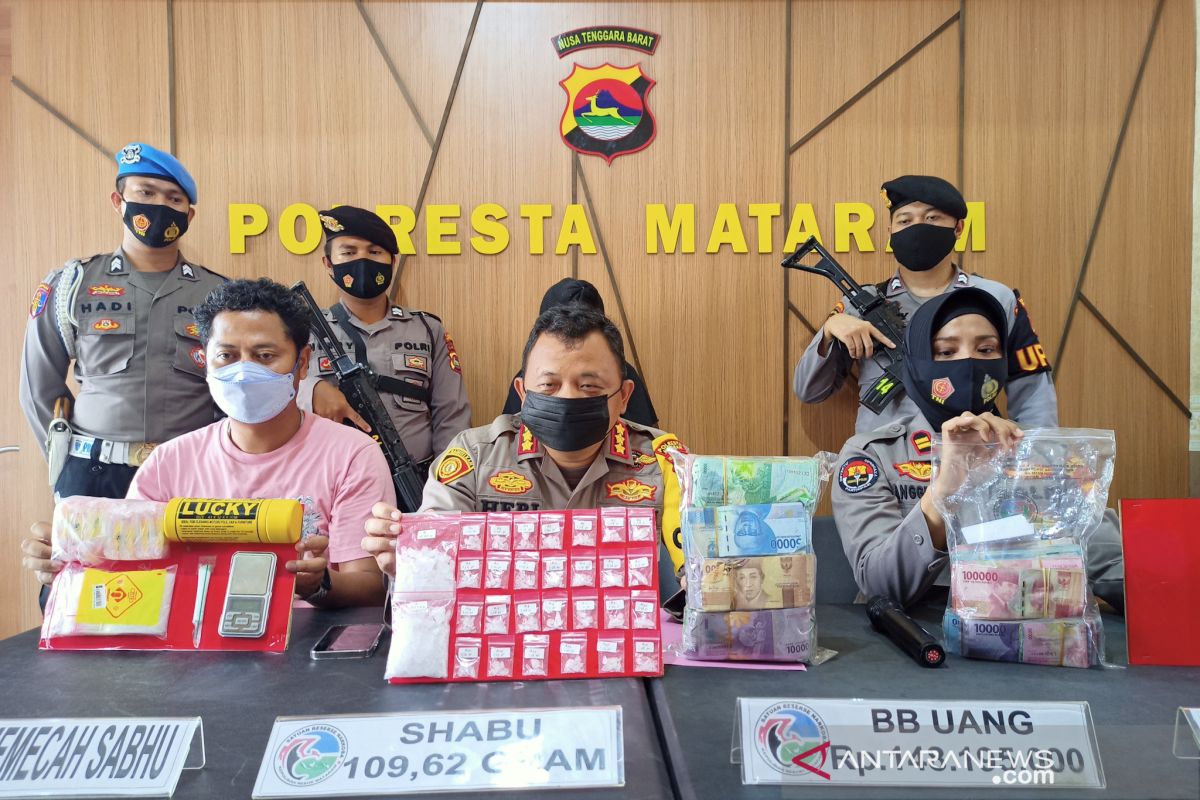 Polresta Mataram ungkap IRT kuasai satu ons sabu dan uang Rp148 juta