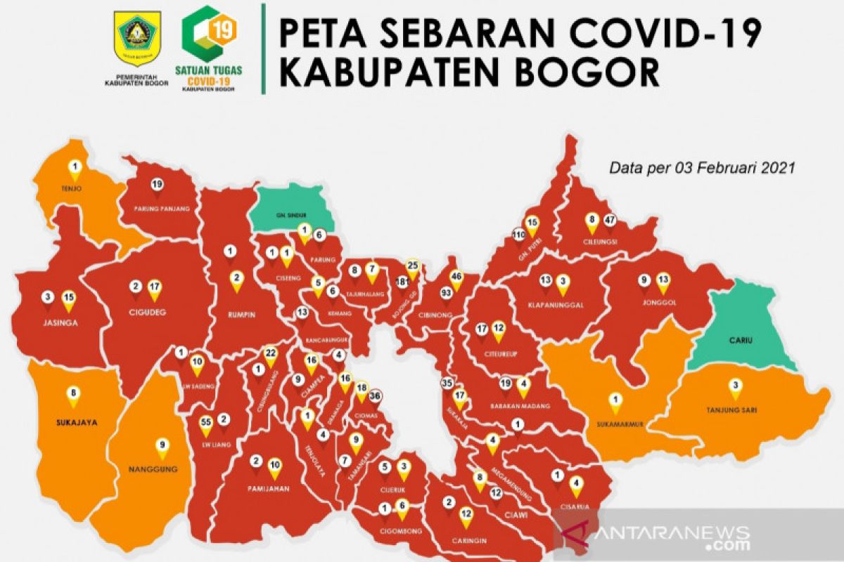 Kasus COVID-19 di Kabupaten Bogor capai angka 8.149 orang