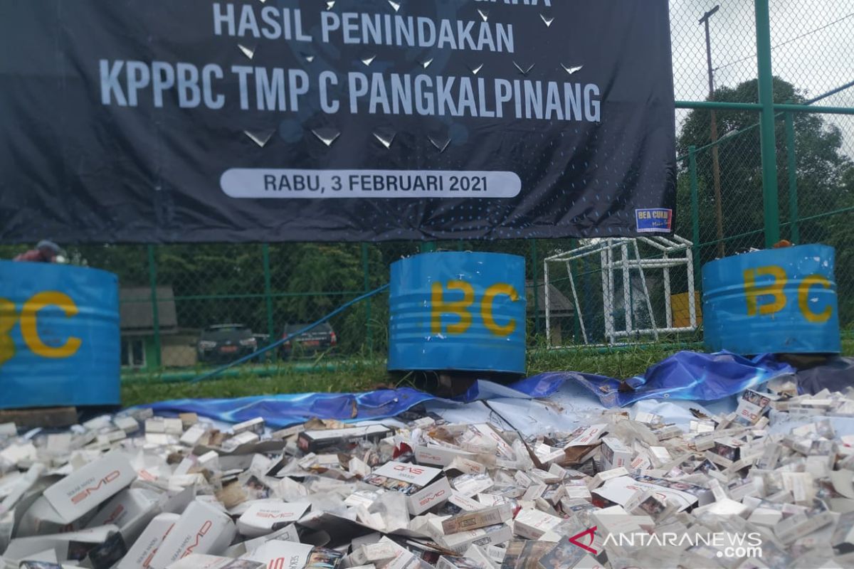 KPPBC Pangkalpinang gencarkan operasi gempur berantas rokok ilegal