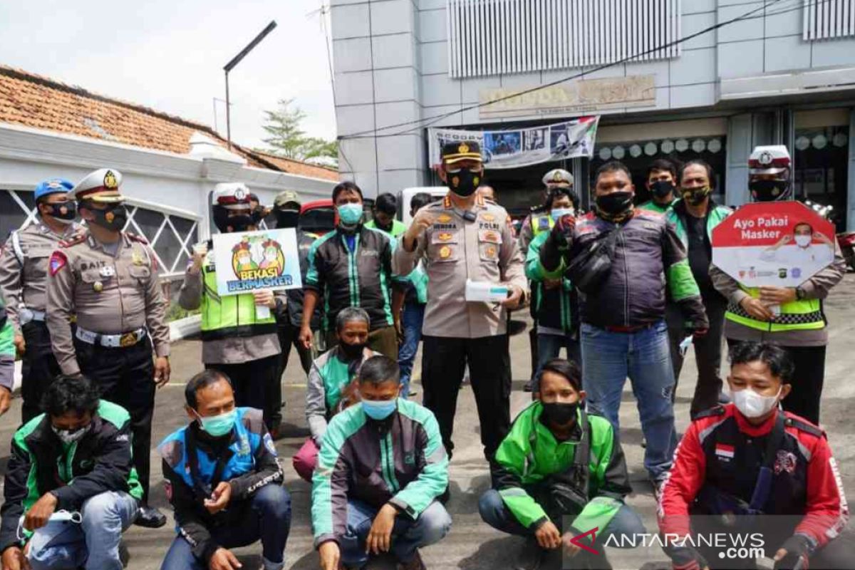 Kepolisian kampanyekan Gerakan Bekasi Bermasker kepada warga