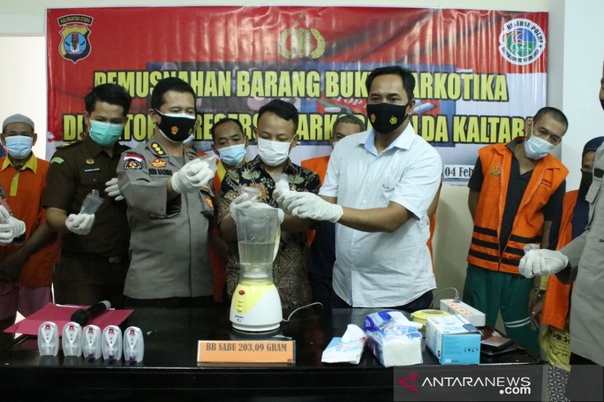 Polda Kaltara memusnahkan 203,09 gram sabu-sabu