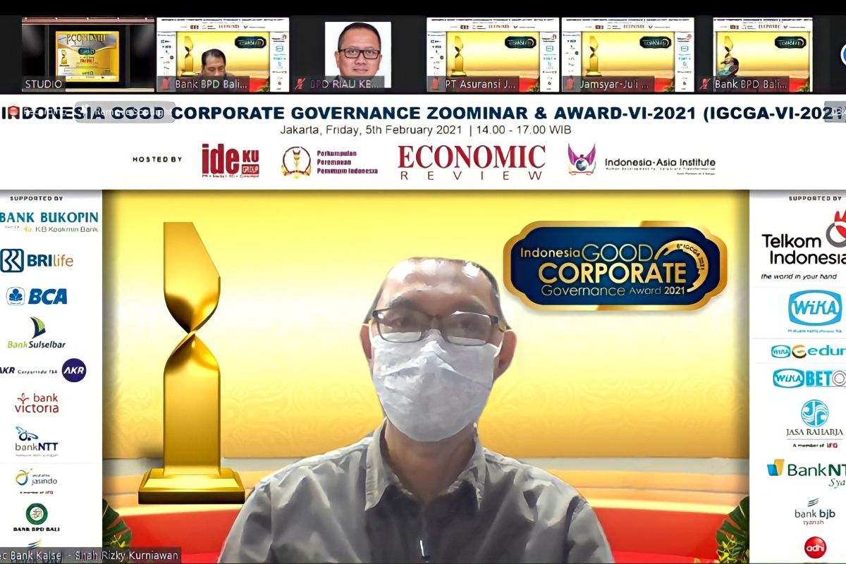 Bank Kalsel raih Indonesia good corporate governance award 2021