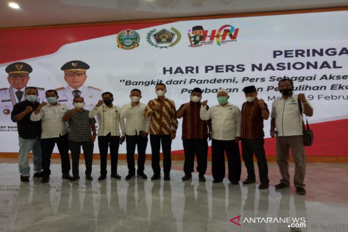 PWI Tabagsel ikuti acara HPN 2021 secara virtual bersama Gubsu di Medan