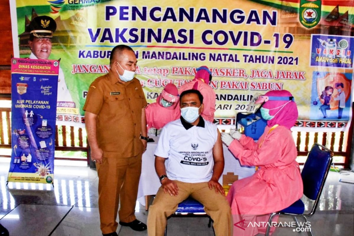 1.494 Nakes dan 21 pejabat jalani vaksinasi COVID-19 di Madina