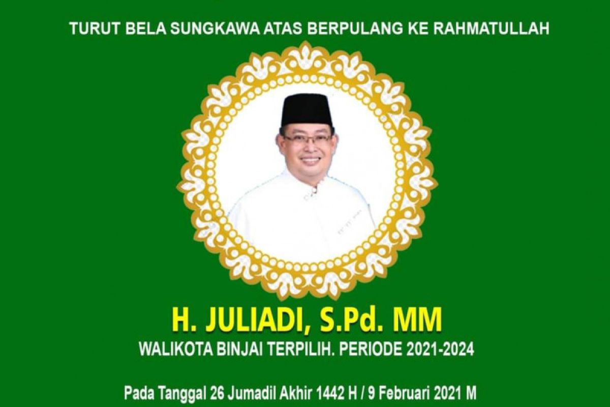 Wali Kota Binjai terpilih Juliadi meninggal dunia