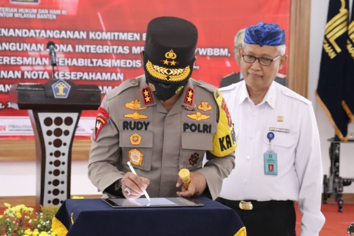 Polda Banten dan Kanwilkumham Banten tandatangani MoU penegakan hukum