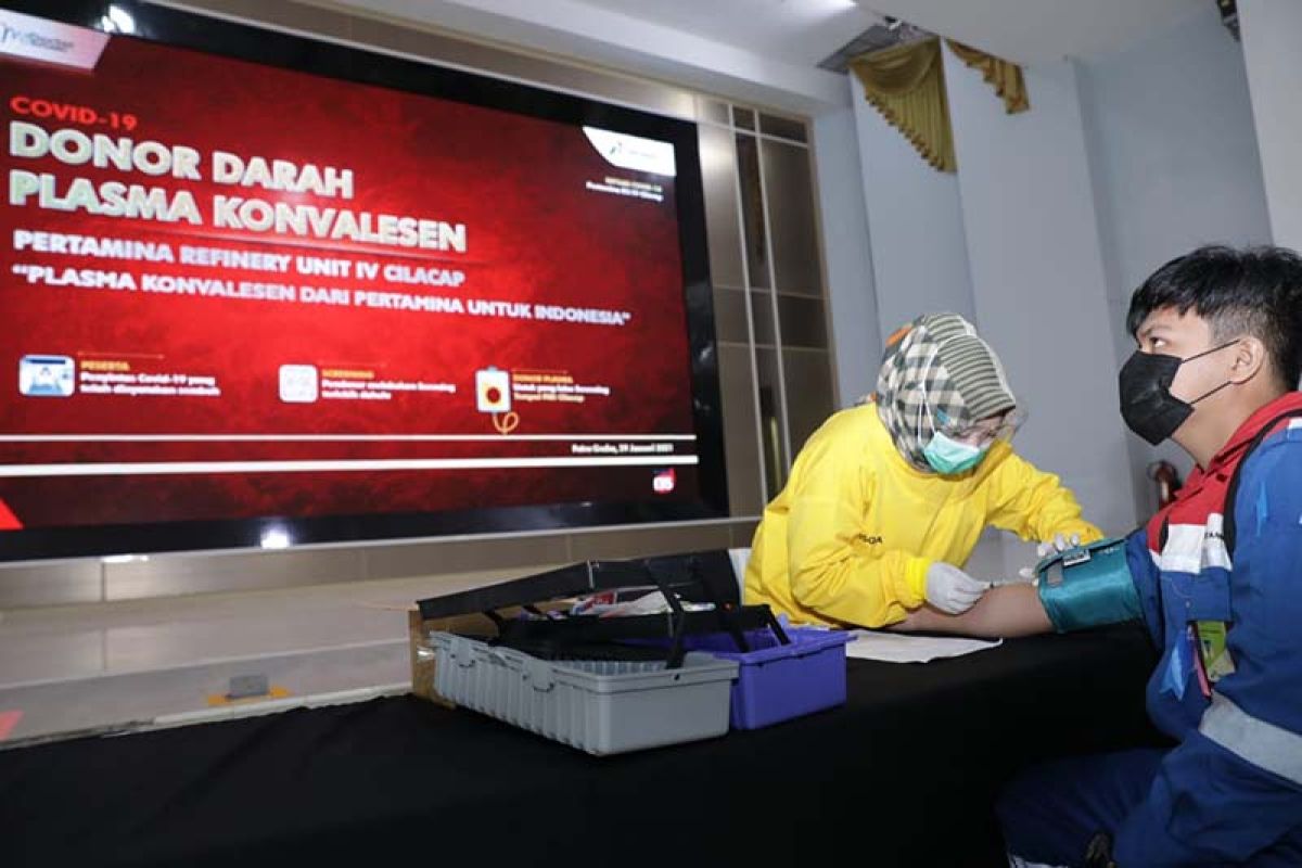 Pertamina Cilacap sumbangkan 25 kantong plasma konvalesen