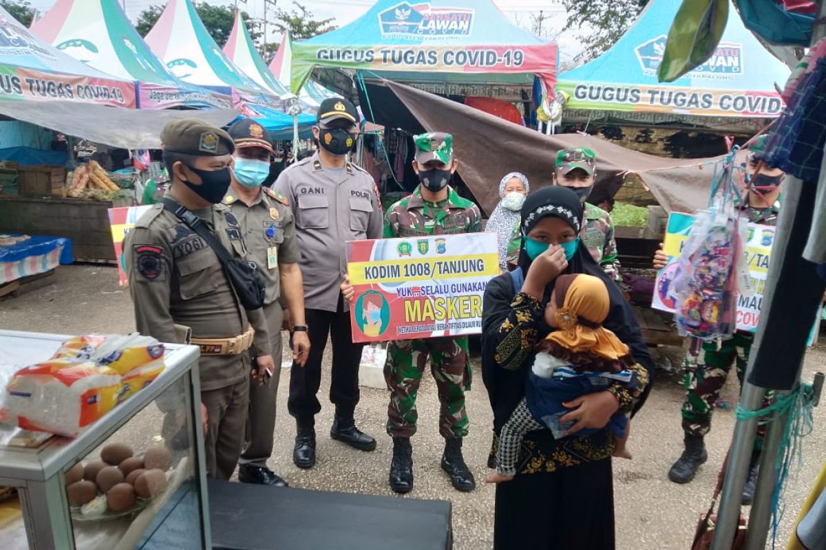 Pasar Mabuun Tabalong sasaran operasi yustisi tiga pilar