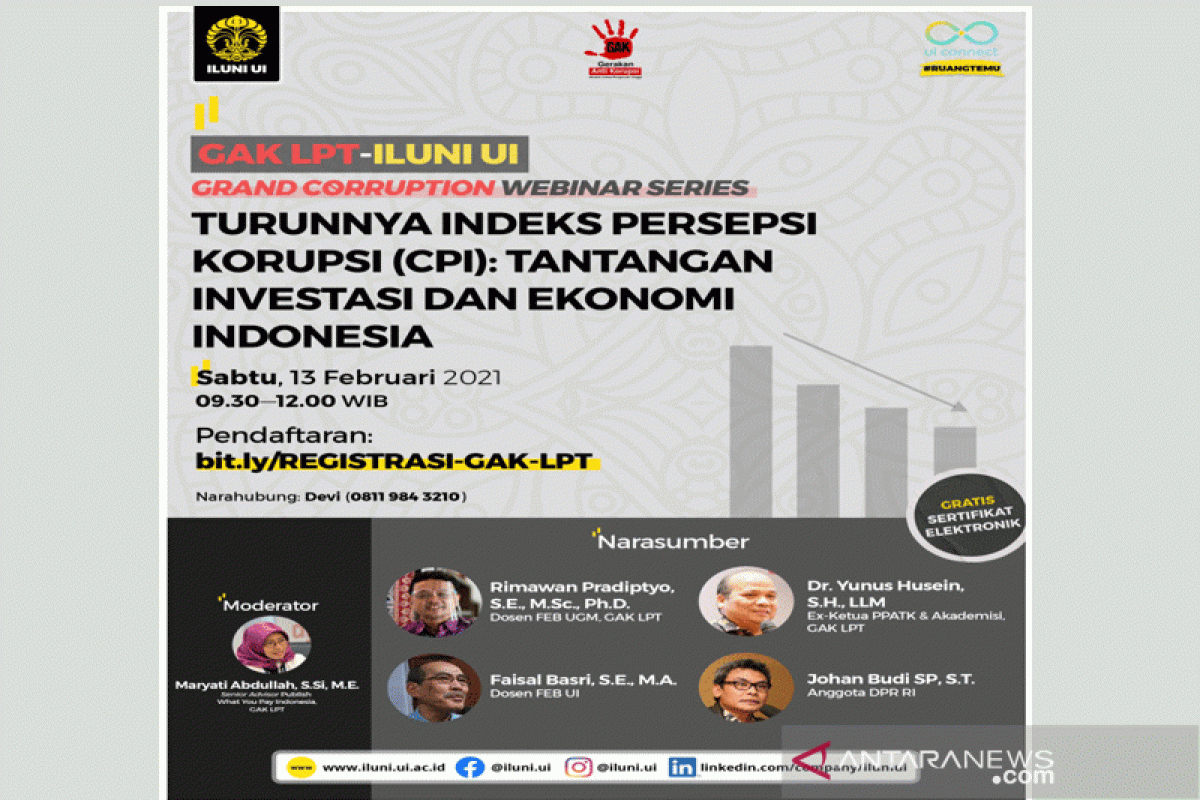 ILUNI UI-GAKLPT adakan webinar dampak korupsi terhadap ekonomi