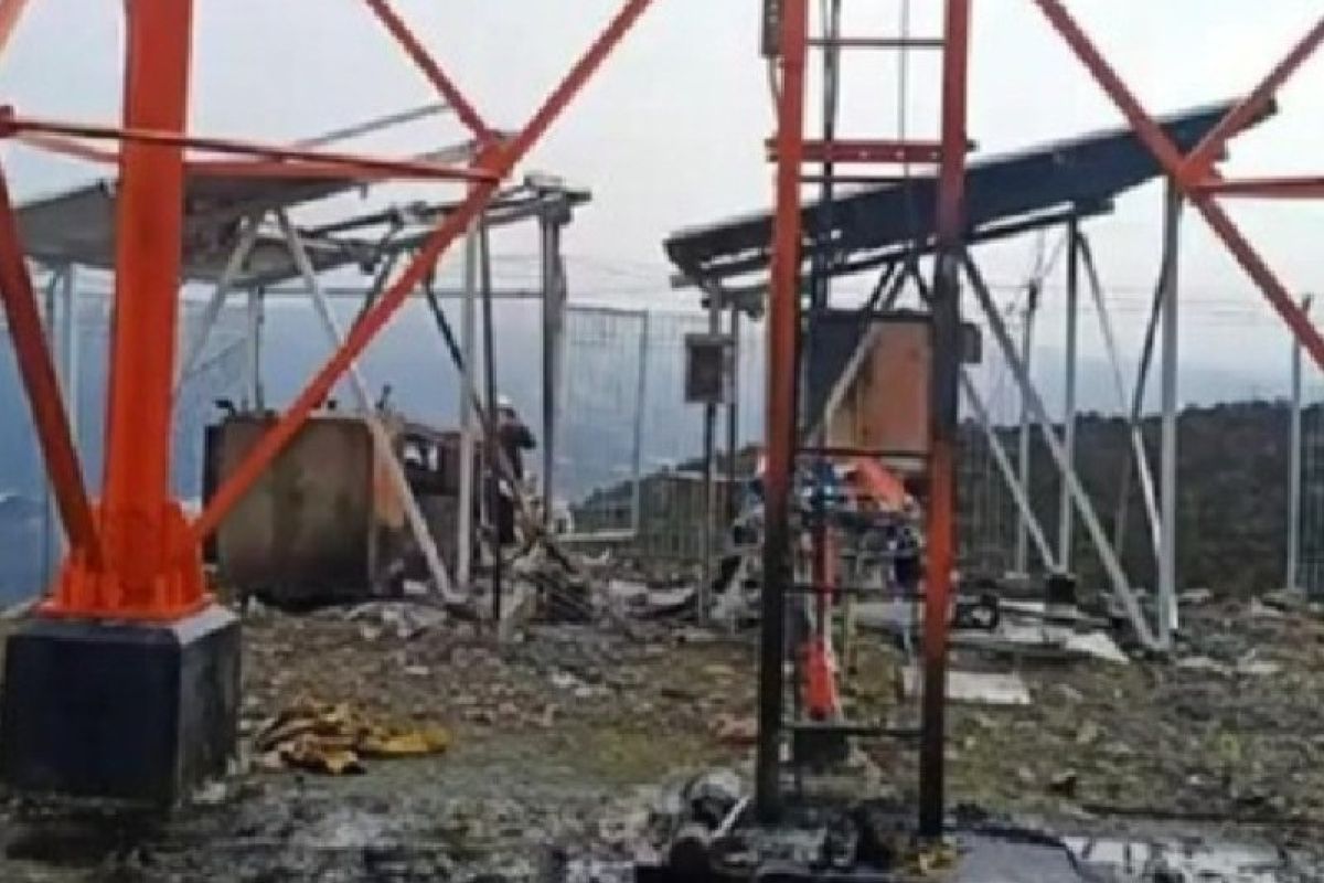 KKB kembali bakar BTS Palapa Ring di Kabupaten Puncak