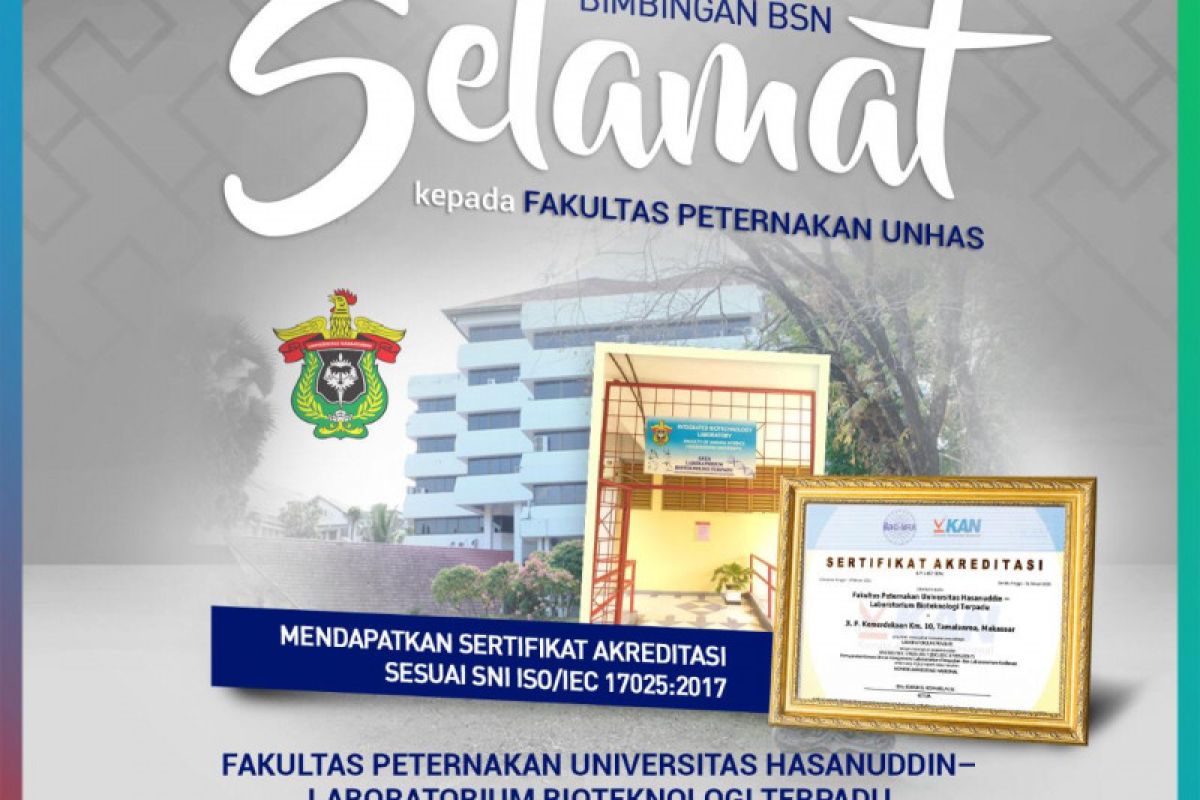 Laboratorium Peternakan Unhas jadi yang pertama raih akreditasi SNI di Indonesia