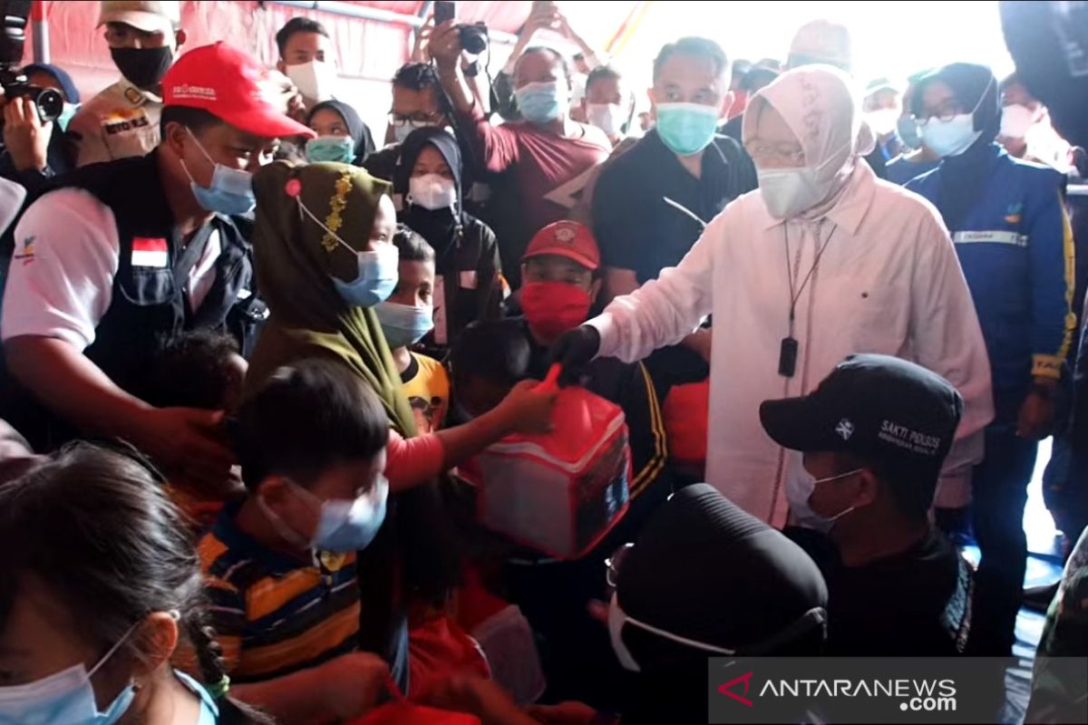 Mensos senang lihat anak-anak korban longsor Nganjuk ceria