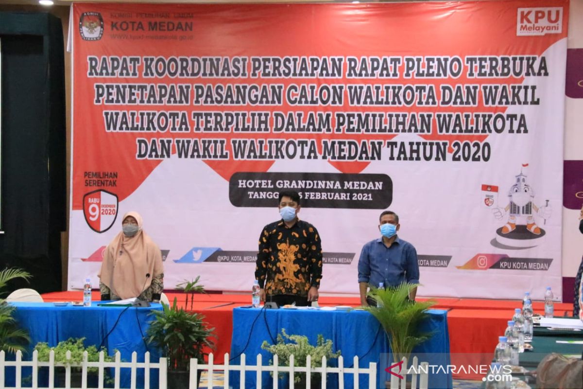 KPU Medan gelar rapat pleno penetapan wali kota Kamis