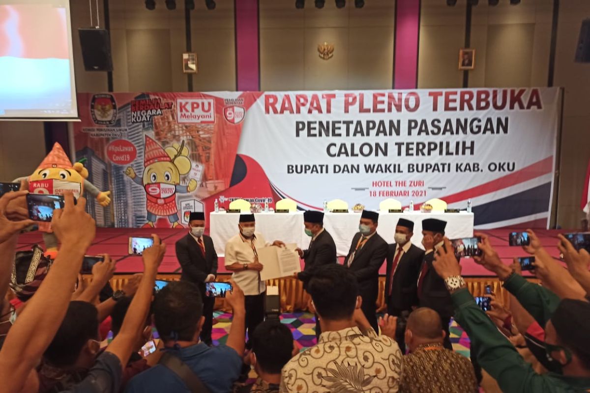 KPU OKU tetapkan bupati terpilih hasil Pilkada 2020