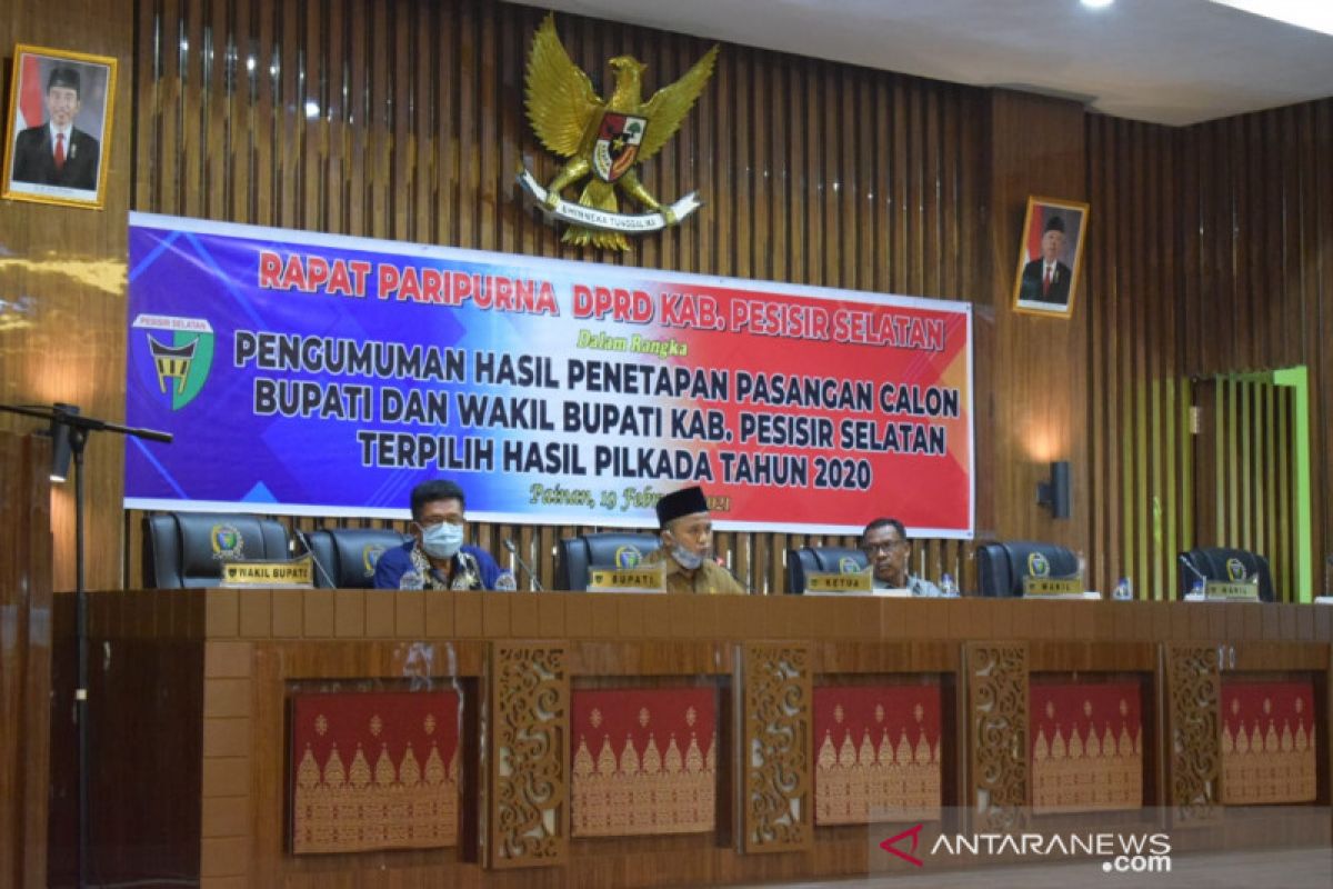 DPRD Pesisir Selatan gelar paripurna penetapan calon bupati dan wakil bupati terpilih