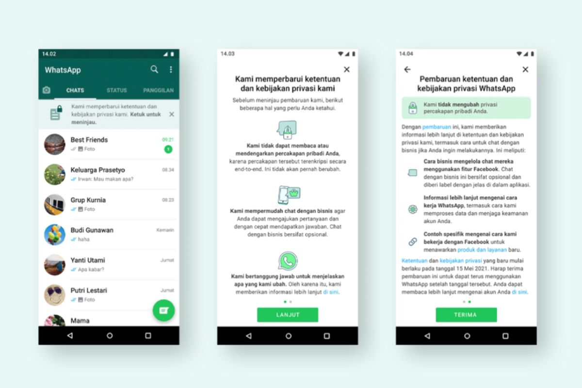 WhatsApp akan dilengkapi spanduk penjelasan kebijakan privasi