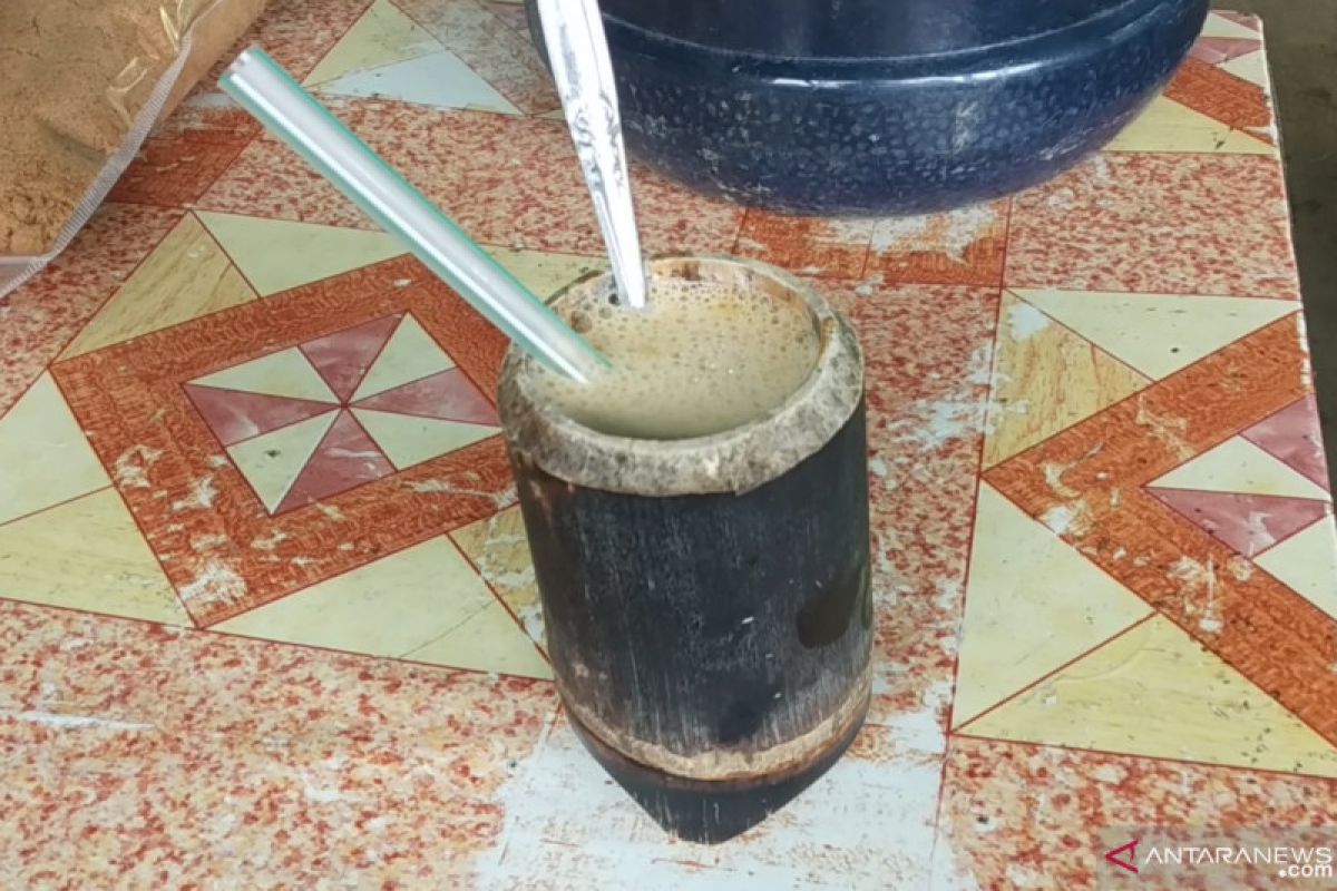 Mereguk kesegaran  niro talua,  minuman khas  Andaleh Baruah Bukik Tanah Datar