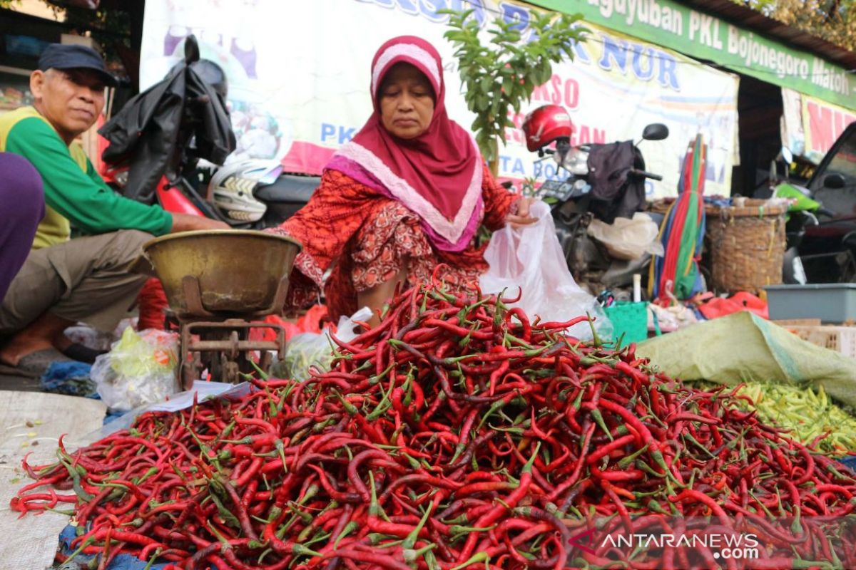 Harga cabai merah di Pasar Baturaja berangsur  turun Rp55.000/Kg