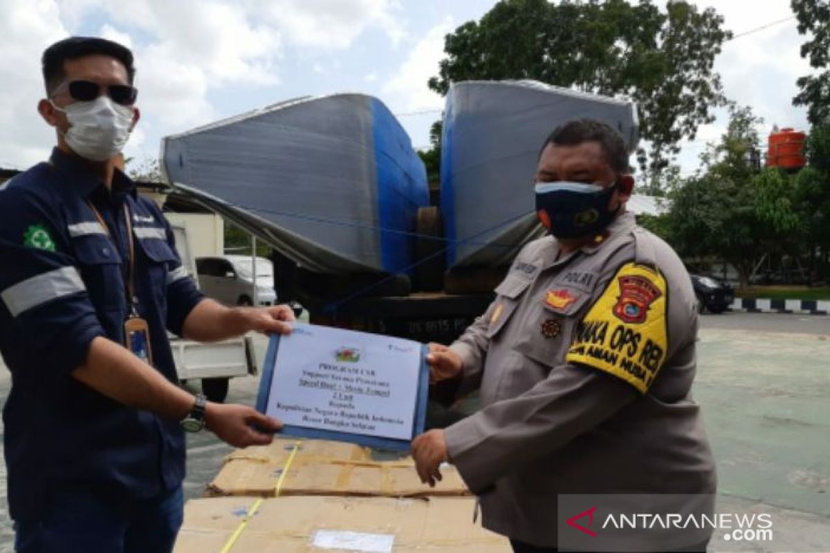 Polres Bangka Selatan terima dua unit speed boat dari PT Timah