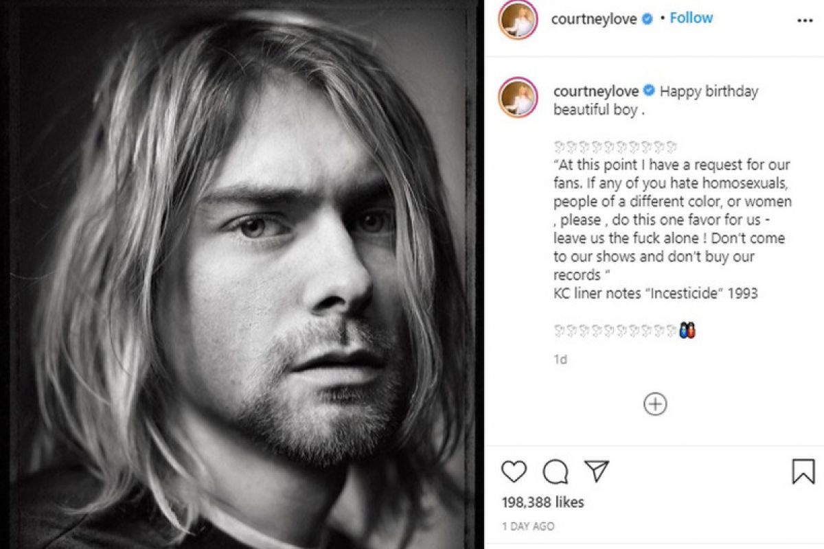 Courtney Love sebut Kurt Cobain "beautiful boy"