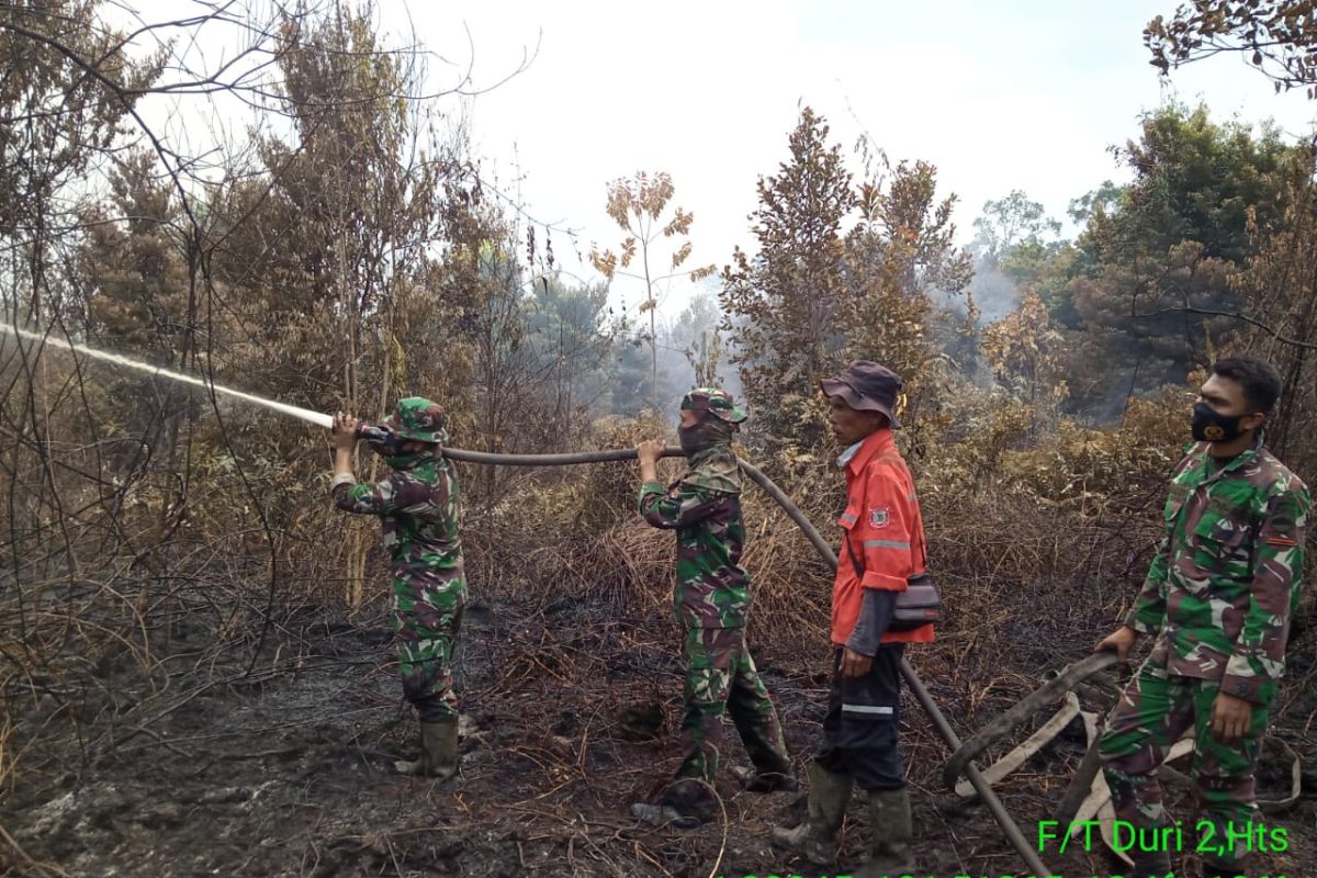 Karhutla di Kecamatan Tualang Mandau tinggal pendinginan