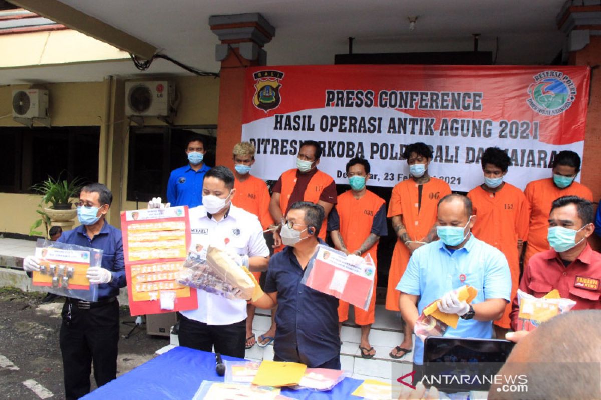 Sebanyak 72 pelaku narkotika terjaring Operasi Antik Agung 2021