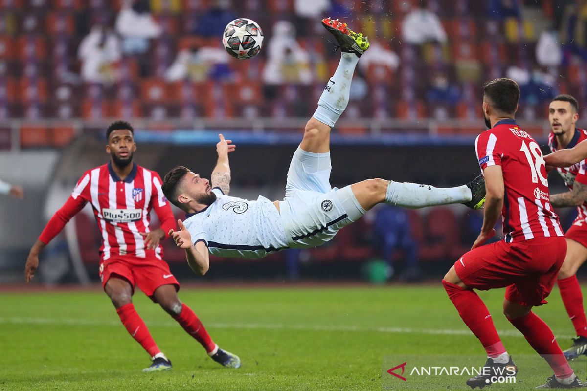 Gol akrobatik Giroud bawa Chelsea menangi leg pertama atas Atletico