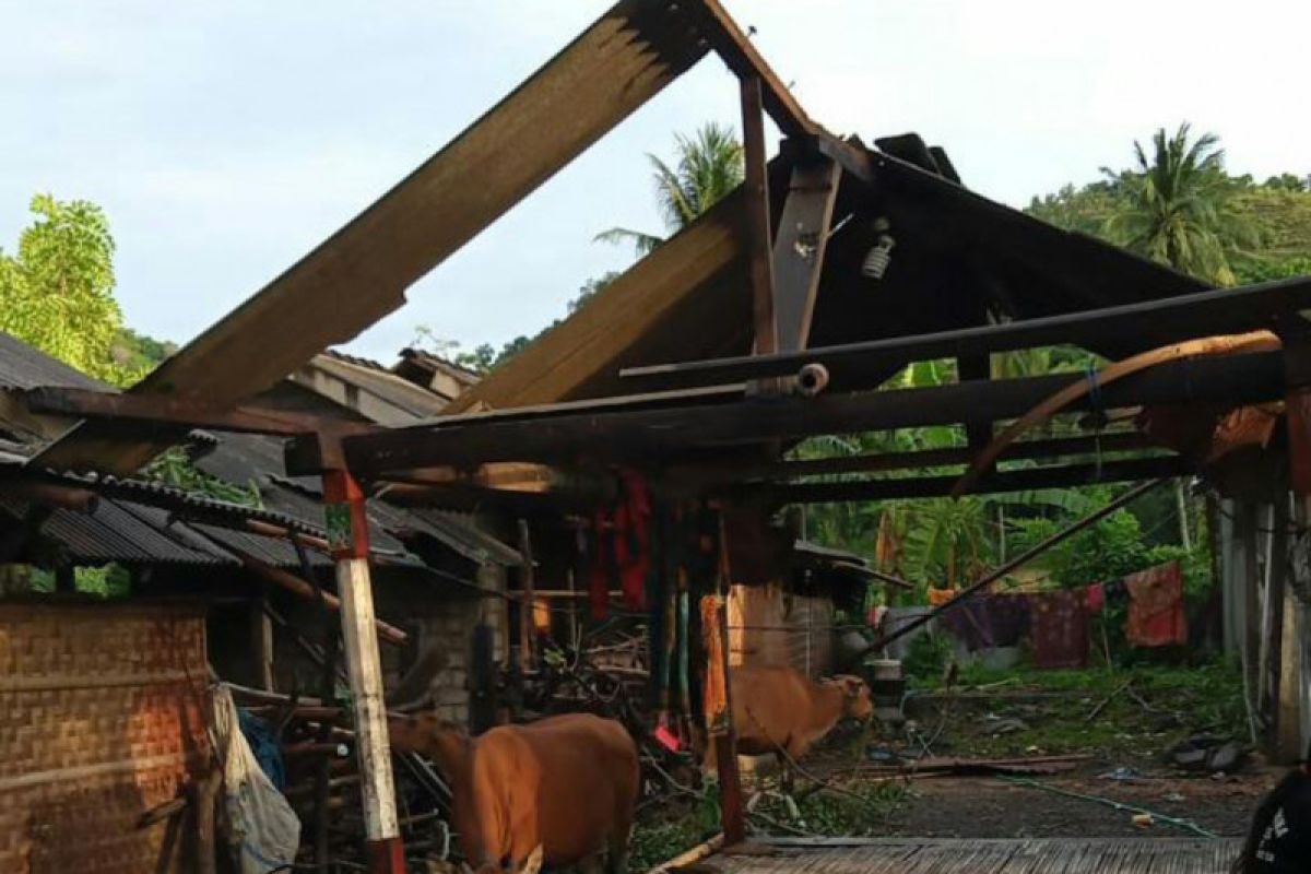 Hujan lebat dan angin kencang, 6 rumah di Desa Selong Belanak Loteng rusak