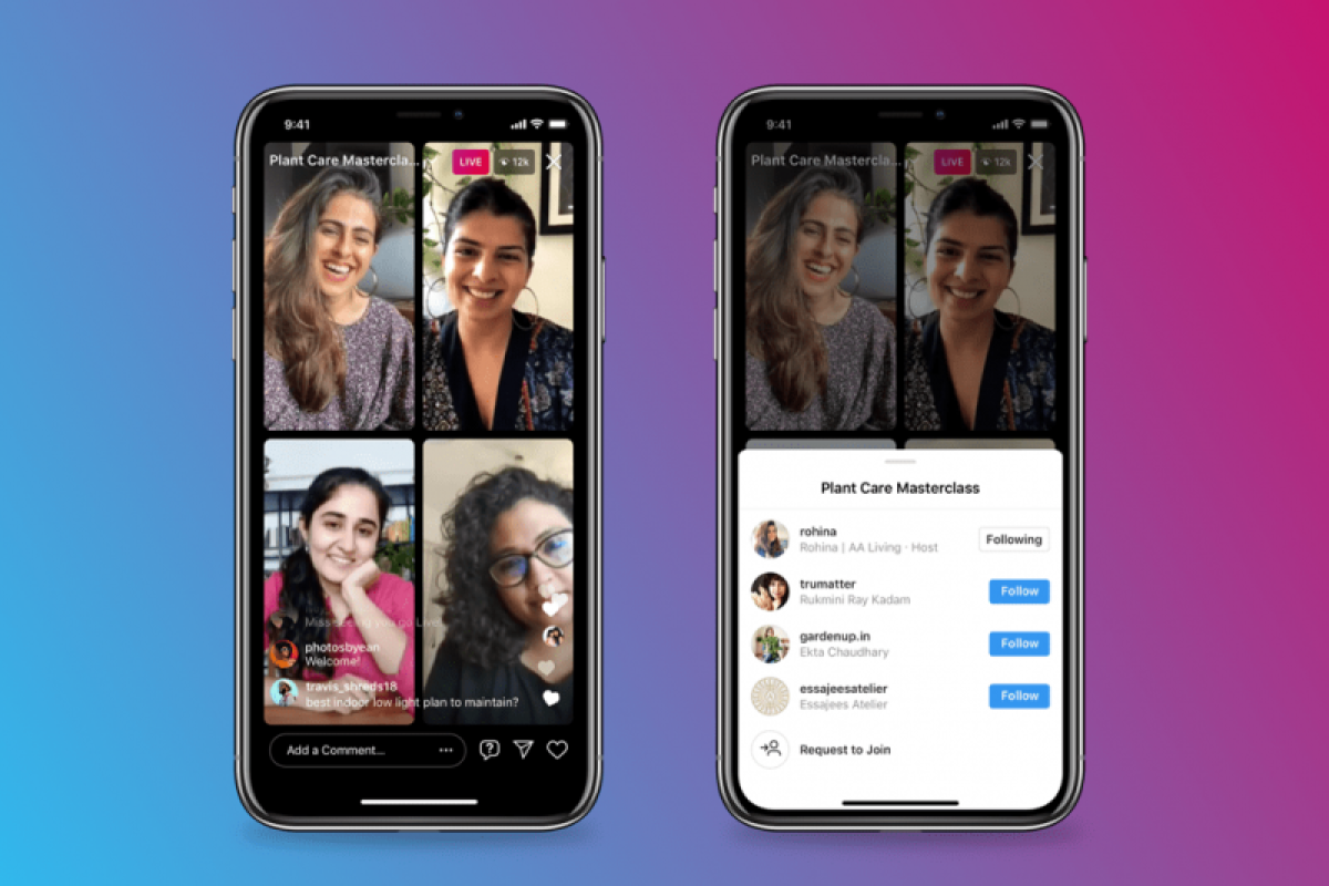 Hadirkan "Live Rooms", 4 orang bisa siaran langsung di Instagram