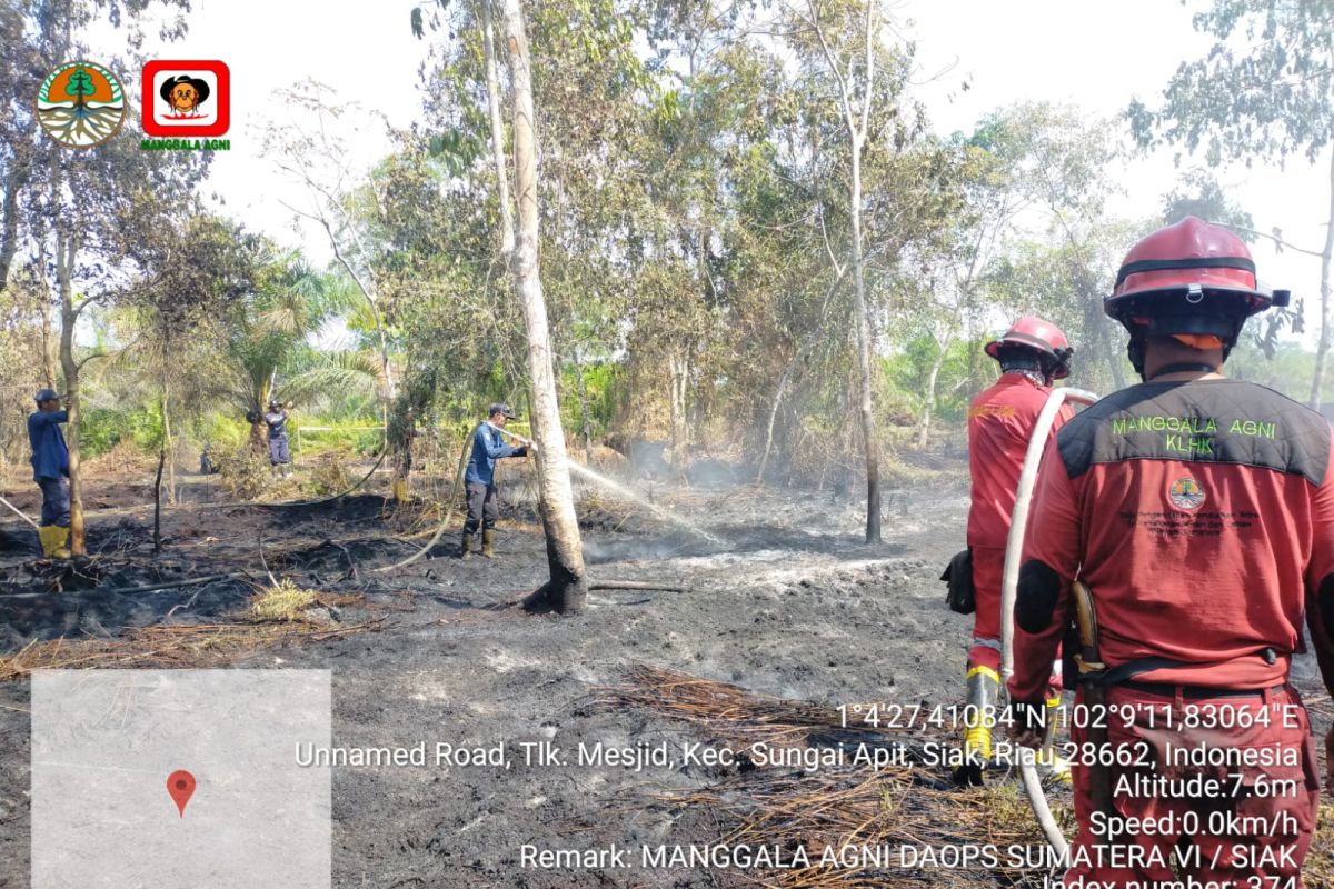 Kebakaran lahan kembali terjadi di Sungai Ampit Siak