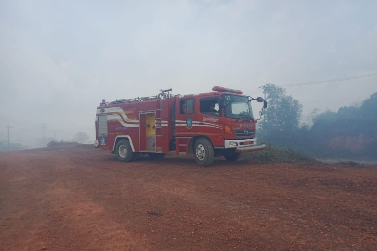 Damkar padamkan sisa karhutla di Kabupaten Bintan