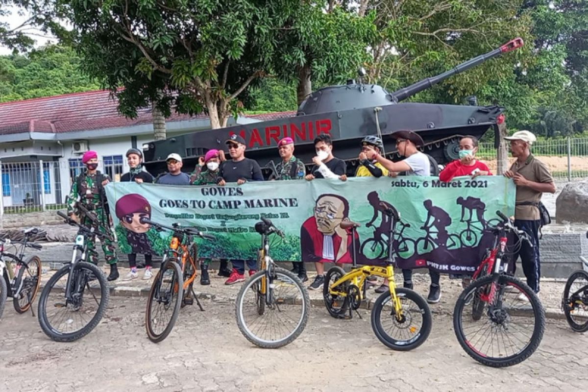 Cegah penularan COVID-19, PN Tanjungkarang-Brigif 4 Mar/BS "gowes" sepeda bersama
