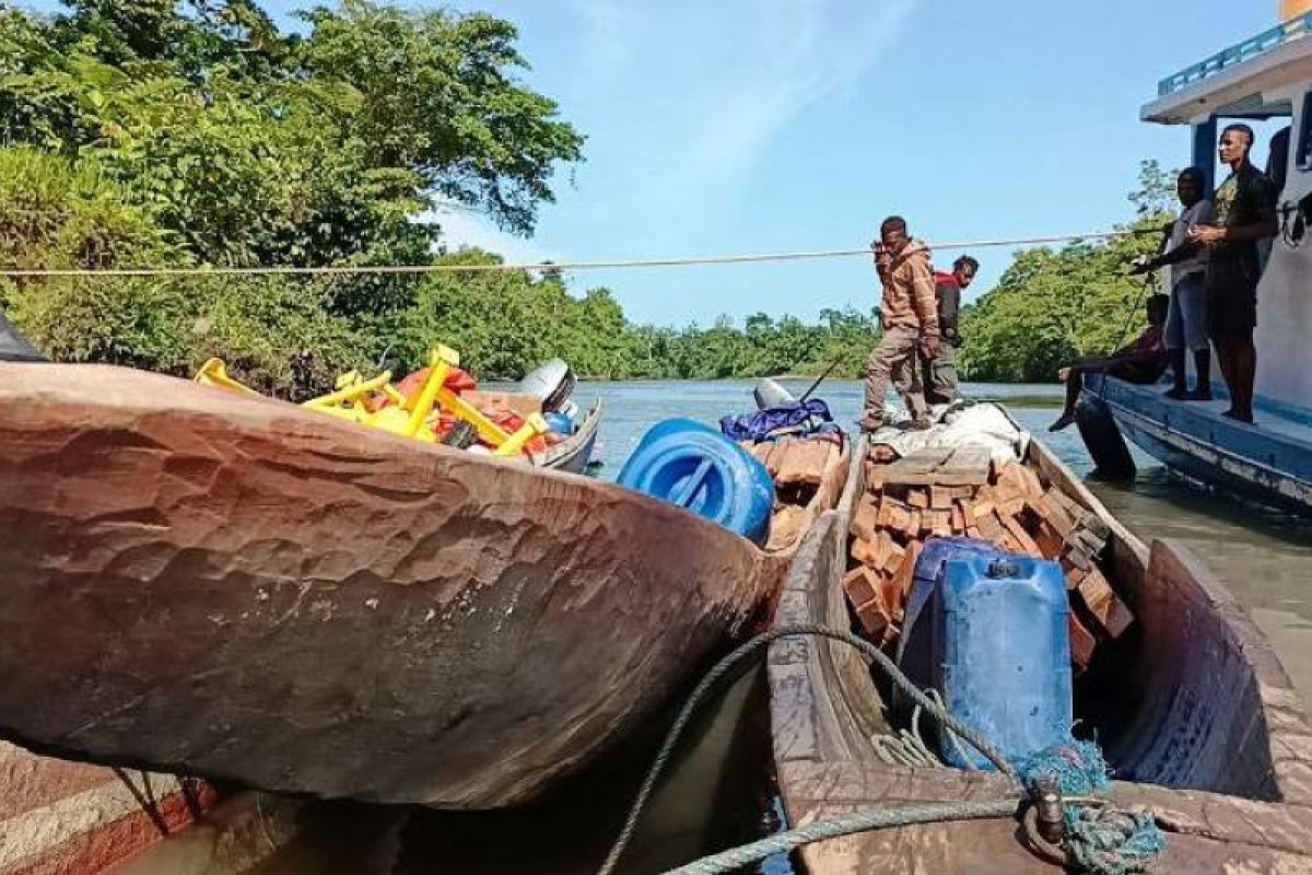 Warga Kawagit siapkan angkutan longboat bantu angkut material TMMD Boven Digoel