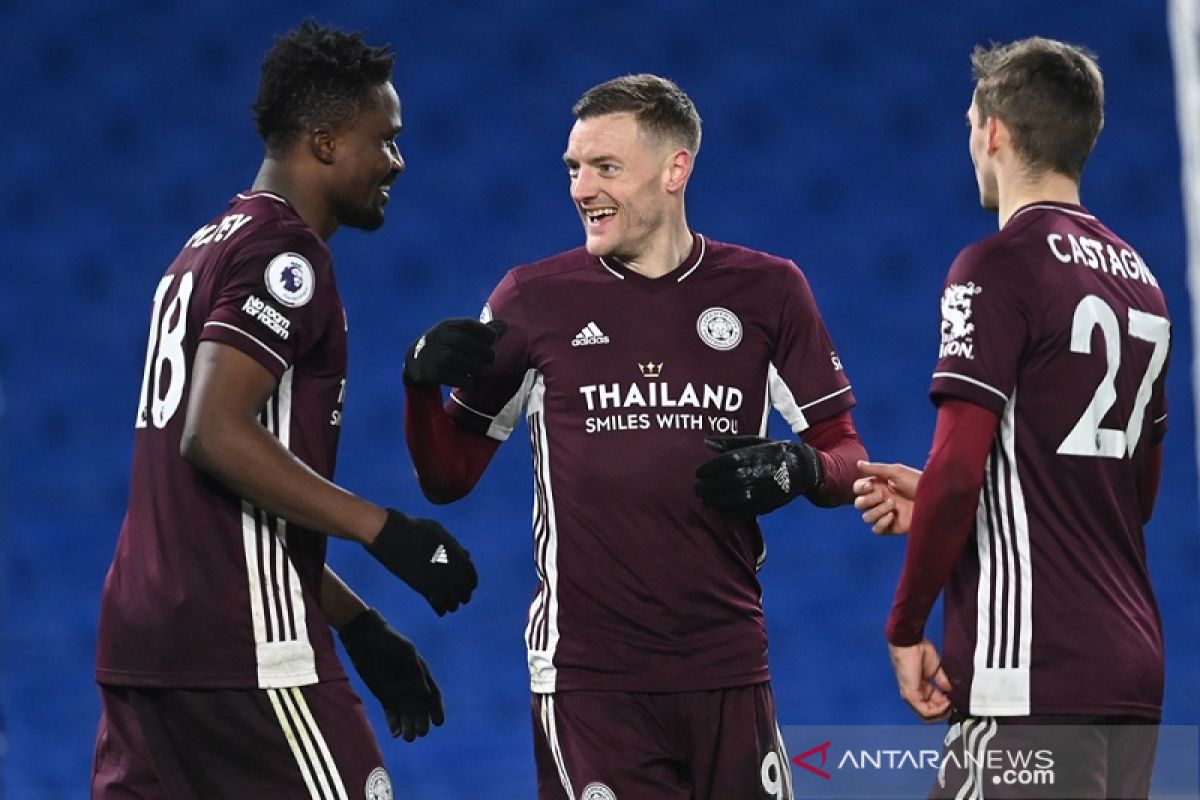 Leicester naik ke posisi kedua setelah bangkit tundukkan Brighton